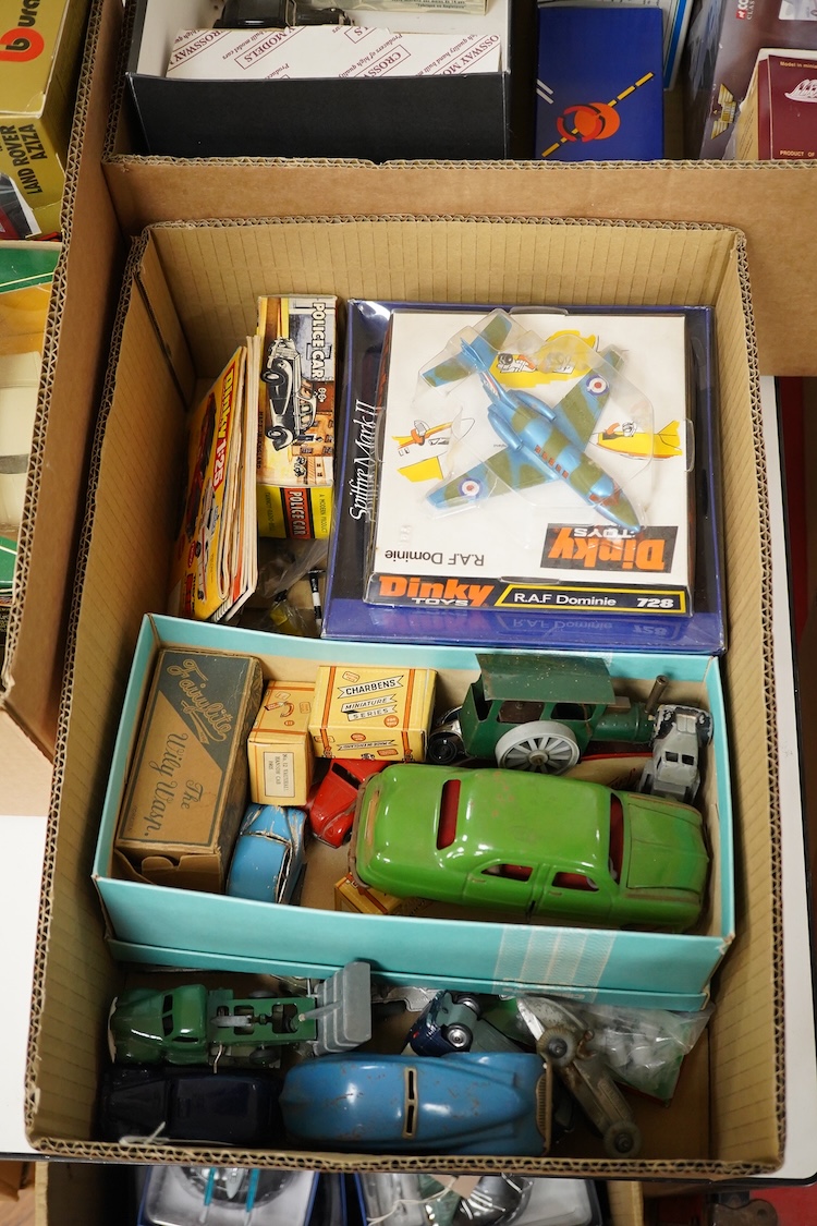 Thirty-six diecast and white metal vehicles, including; four white metal vehicles; a Crossway Models Morris Oxford, a Gem & Cobwebs Austin Taxi, two Lansdown Models; a 1951 Bentley Mk.VI and a 1936 Morris Ten-Four, toget